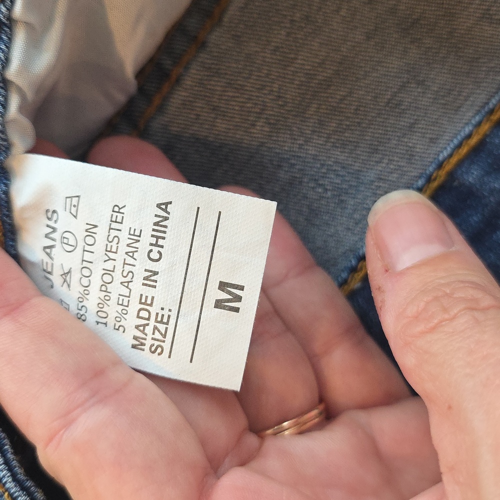 Mid Rise Ripped Dark Blue Jean Shorts - Picture 5 of 5